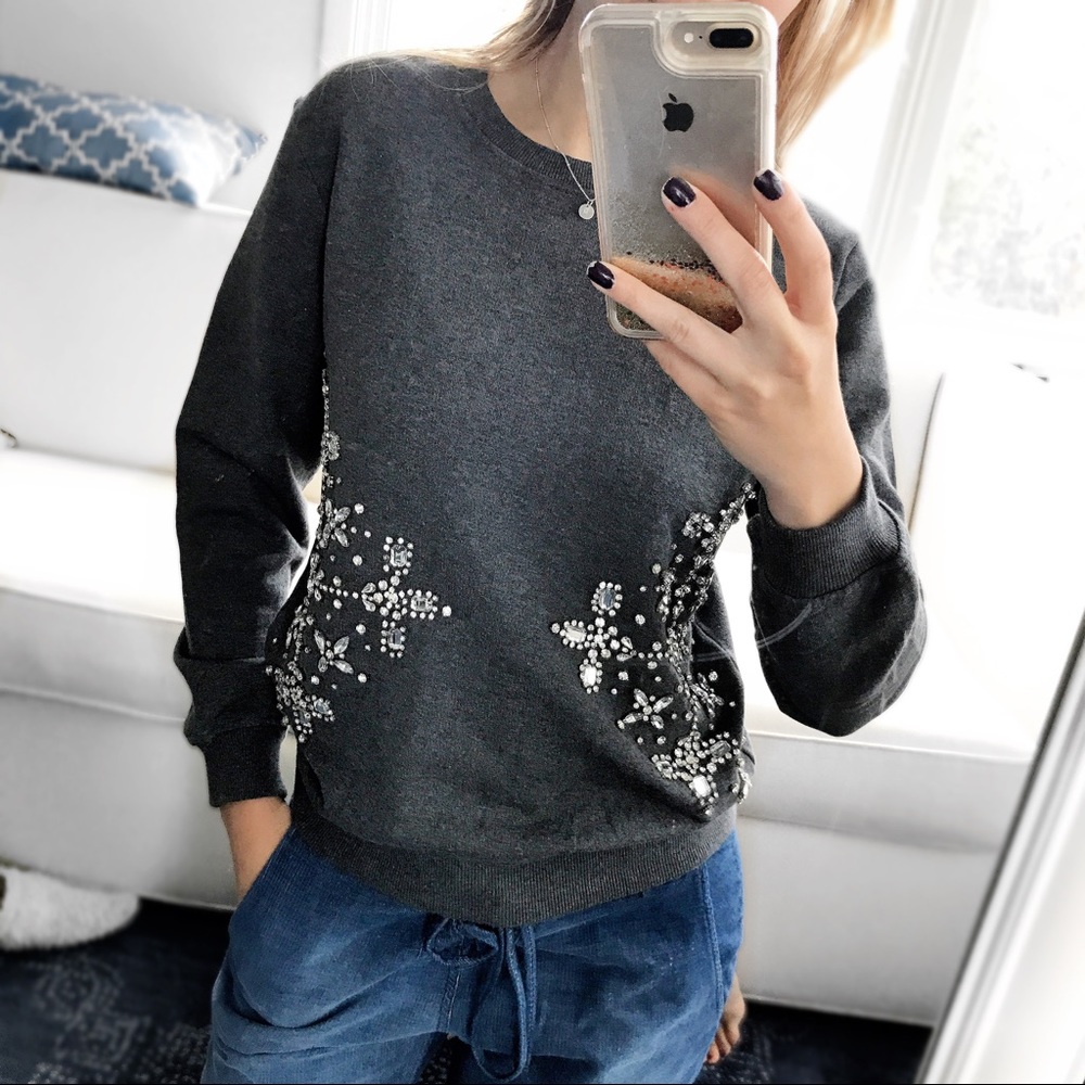 Hemant & Nandita Embellishments Grey Sweatshirt  - Picture 6 of 7